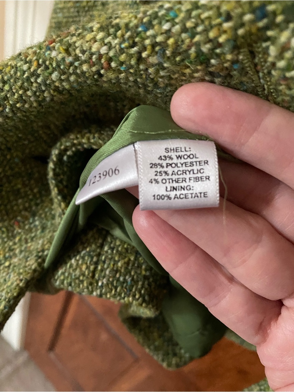 Ann Taylor LOFT Green Tweed Button-Front Blazer - Picture 4 of 8